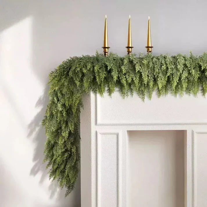 🏆 60,000+ Sold | ✨ Pre-Lit Christmas Cedar Garland — Instant Holiday Glow 🎄