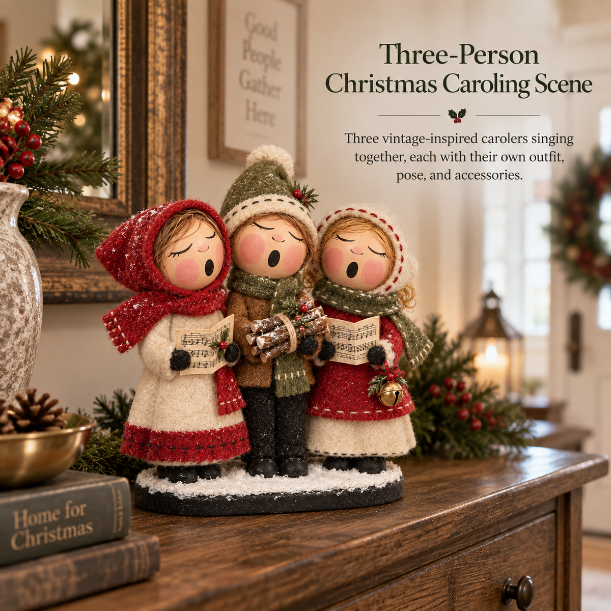 Vintage Christmas Carolers Tabletop Decoration
