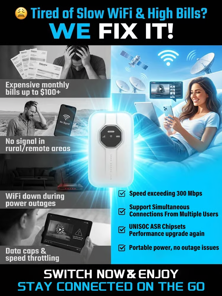 🌎 Portable Wi-Fi — Stay Connected Anywhere, Anytime ⚡