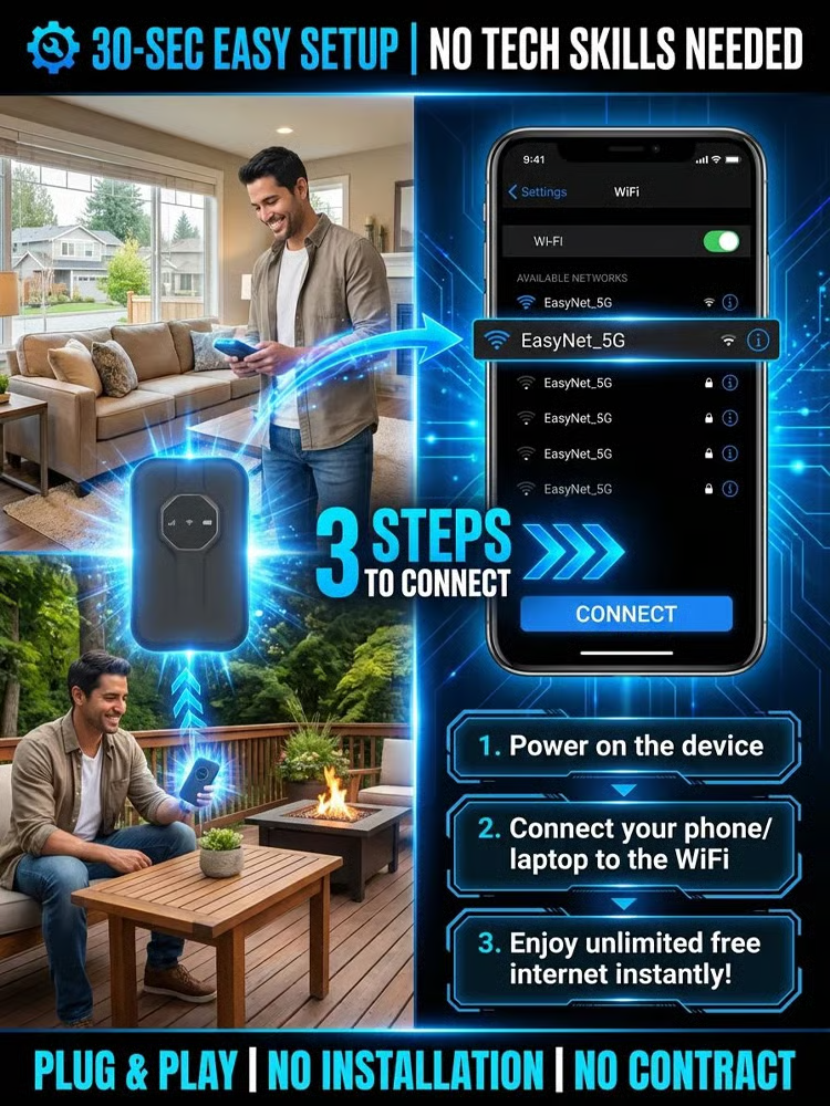 🌎 Portable Wi-Fi — Stay Connected Anywhere, Anytime ⚡