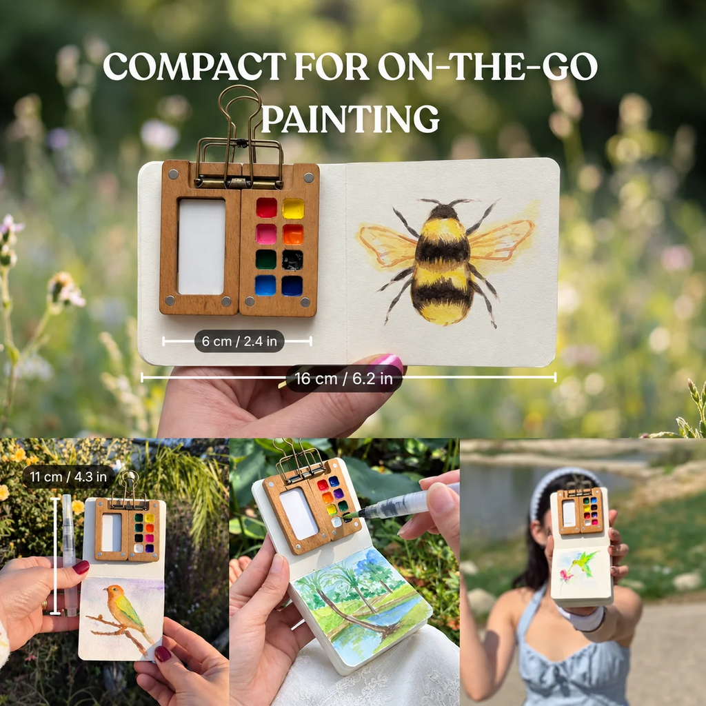 🎨 5-in-1 Pocket Watercolor Travel Kit – Paint Anywhere, Anytime