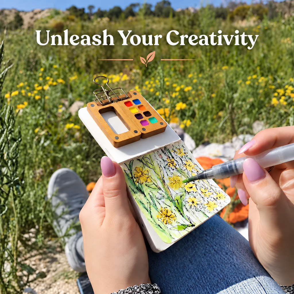 🎨 5-in-1 Pocket Watercolor Travel Kit – Paint Anywhere, Anytime